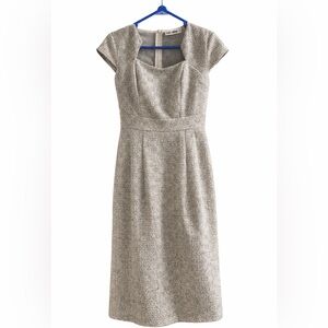 Grace Karin Textured Sheath Midi Dress in Light Gray